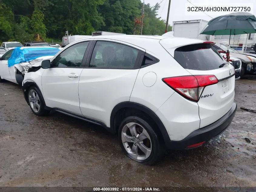 2022 Honda Hr-V Awd Lx VIN: 3CZRU6H30NM727750 Lot: 40003992