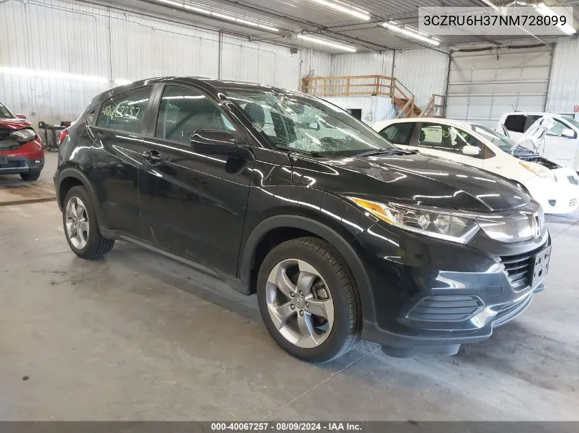 2022 Honda Hr-V Awd Lx VIN: 3CZRU6H37NM728099 Lot: 40067257