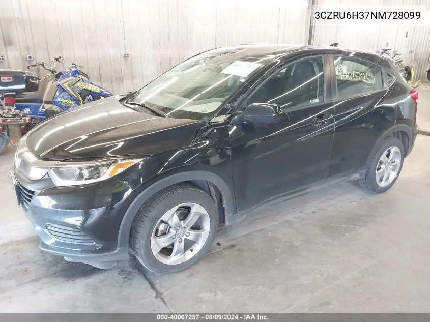 2022 Honda Hr-V Awd Lx VIN: 3CZRU6H37NM728099 Lot: 40067257