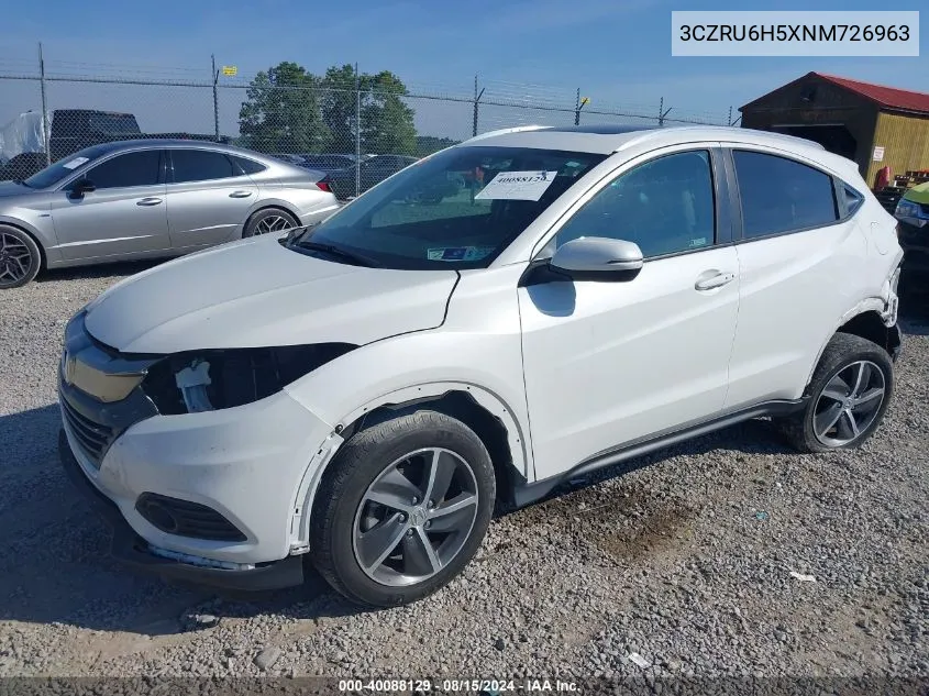 2022 Honda Hr-V Awd Ex VIN: 3CZRU6H5XNM726963 Lot: 40088129