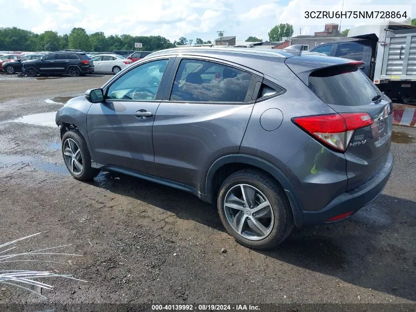 2022 Honda Hr-V Awd Ex-L VIN: 3CZRU6H75NM728864 Lot: 40139992