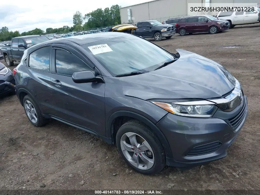 2022 Honda Hr-V Awd Lx VIN: 3CZRU6H30NM701228 Lot: 40141783