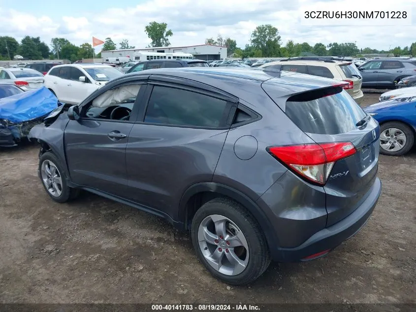 2022 Honda Hr-V Awd Lx VIN: 3CZRU6H30NM701228 Lot: 40141783