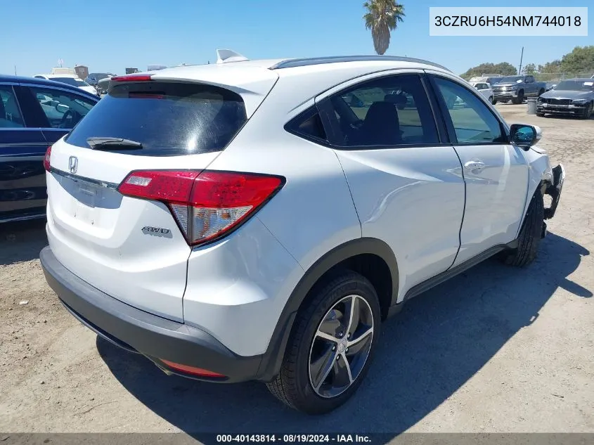 2022 Honda Hr-V Awd Ex VIN: 3CZRU6H54NM744018 Lot: 40143814