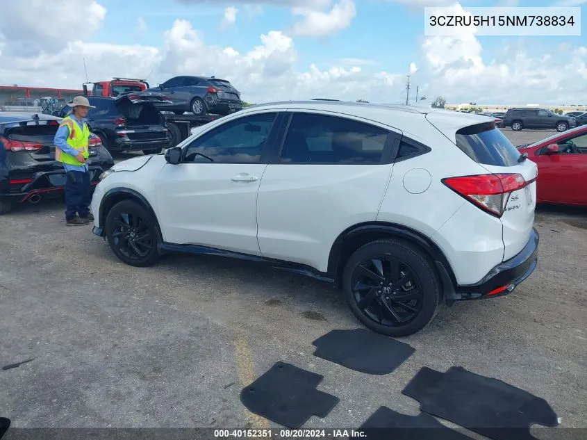 2022 Honda Hr-V Sport VIN: 3CZRU5H15NM738834 Lot: 40152351