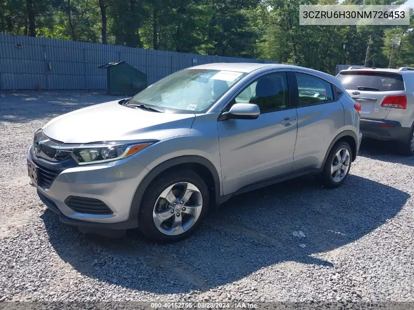 2022 Honda Hr-V Awd Lx VIN: 3CZRU6H30NM726453 Lot: 40152755