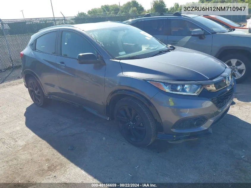 2022 Honda Hr-V Awd Sport VIN: 3CZRU6H12NM710947 Lot: 40156659