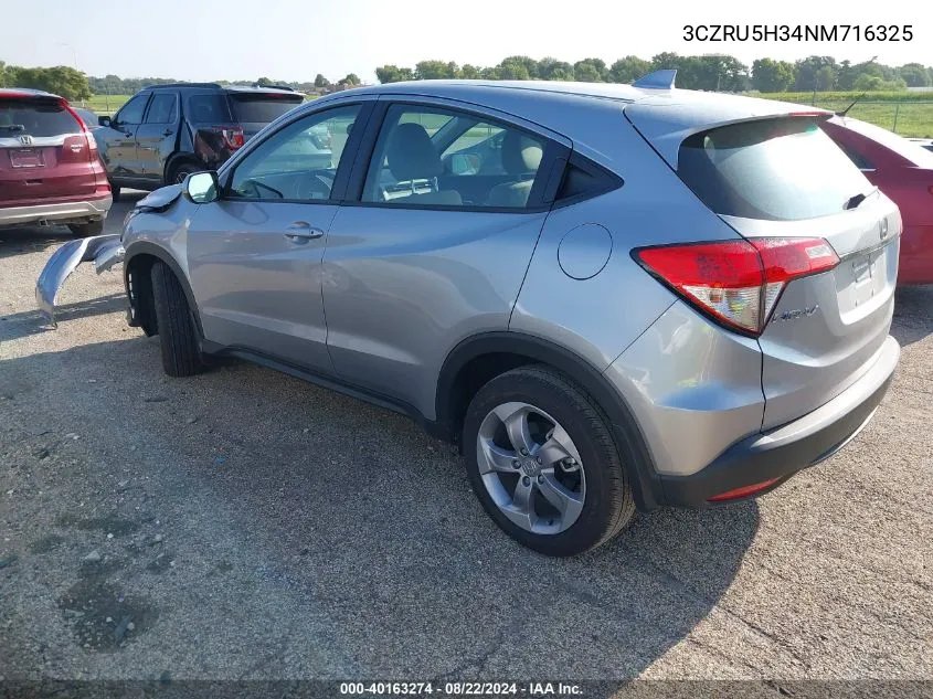 2022 Honda Hr-V 2Wd Lx VIN: 3CZRU5H34NM716325 Lot: 40163274