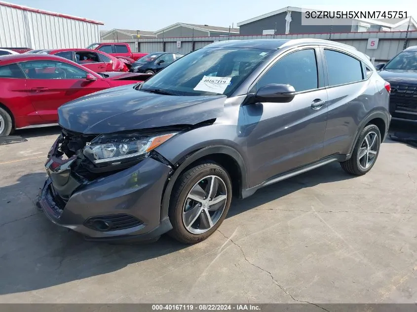 2022 Honda Hr-V 2Wd Ex VIN: 3CZRU5H5XNM745751 Lot: 40167119