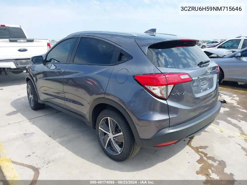 2022 Honda Hr-V Awd Ex VIN: 3CZRU6H59NM715646 Lot: 40174065