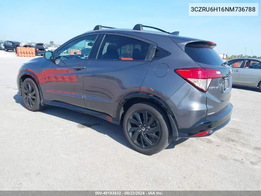 2022 Honda Hr-V Awd Sport VIN: 3CZRU6H16NM736788 Lot: 40183832