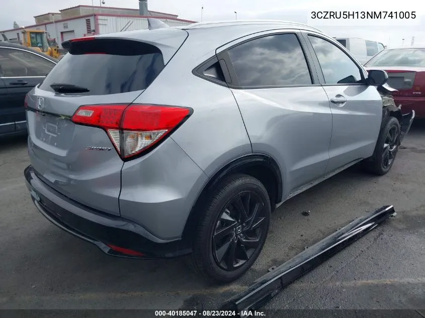 2022 Honda Hr-V 2Wd Sport VIN: 3CZRU5H13NM741005 Lot: 40185047