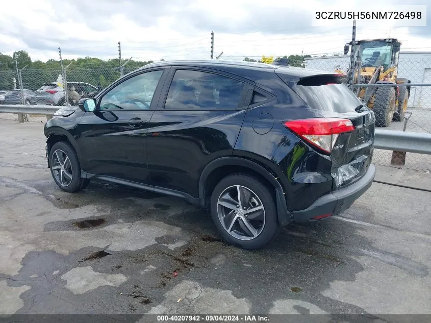 2022 Honda Hr-V 2Wd Ex VIN: 3CZRU5H56NM726498 Lot: 40207942