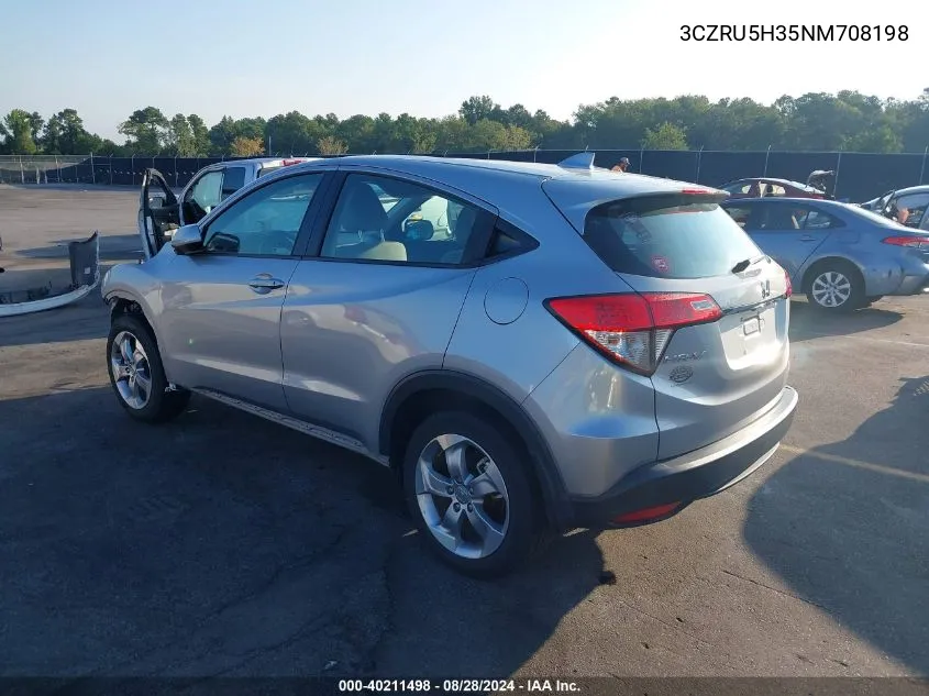 2022 Honda Hr-V 2Wd Lx VIN: 3CZRU5H35NM708198 Lot: 40211498