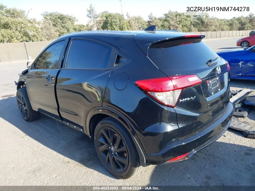 2022 Honda Hr-V Sport VIN: 3CZRU5H19NM744278 Lot: 40253082