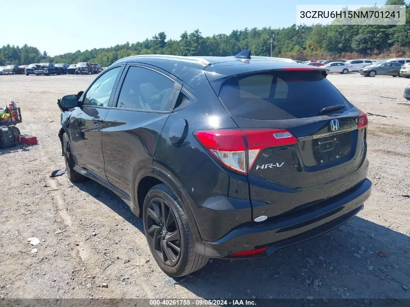 2022 Honda Hr-V Awd Sport VIN: 3CZRU6H15NM701241 Lot: 40261755