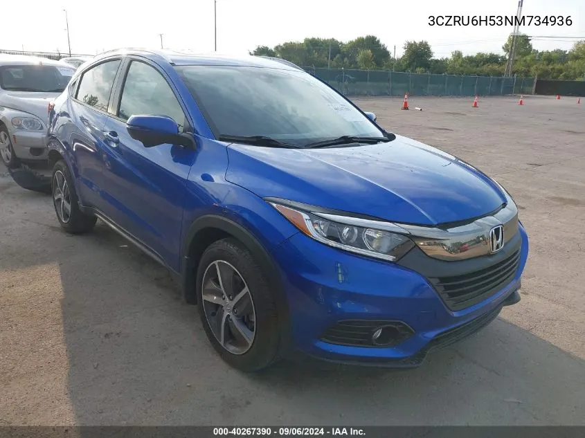 2022 Honda Hr-V Ex VIN: 3CZRU6H53NM734936 Lot: 40267390