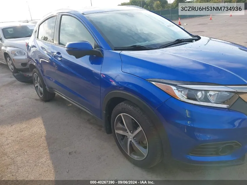 2022 Honda Hr-V Ex VIN: 3CZRU6H53NM734936 Lot: 40267390