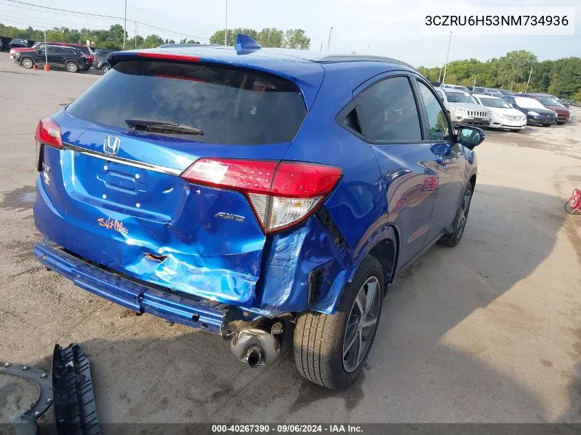 2022 Honda Hr-V Ex VIN: 3CZRU6H53NM734936 Lot: 40267390