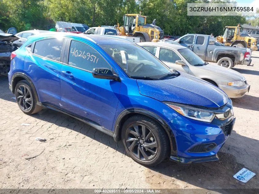 2022 Honda Hr-V Sport VIN: 3CZRU6H16NM759584 Lot: 40269511