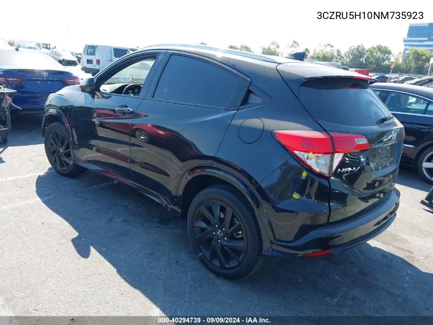 2022 Honda Hr-V 2Wd Sport VIN: 3CZRU5H10NM735923 Lot: 40294739