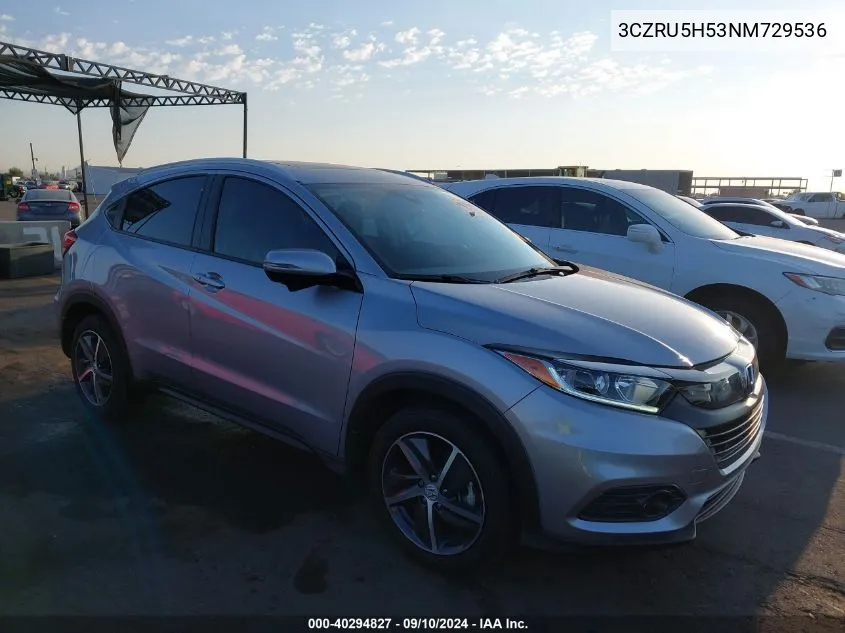 2022 Honda Hr-V Ex VIN: 3CZRU5H53NM729536 Lot: 40294827