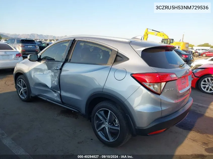 2022 Honda Hr-V Ex VIN: 3CZRU5H53NM729536 Lot: 40294827