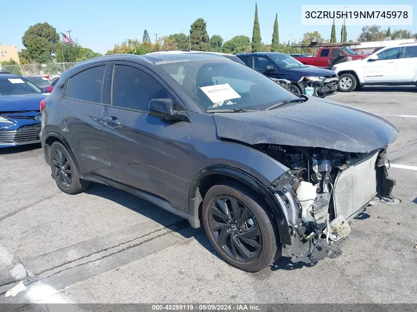 2022 Honda Hr-V 2Wd Sport VIN: 3CZRU5H19NM745978 Lot: 40299119