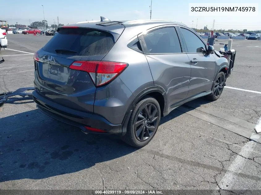 2022 Honda Hr-V 2Wd Sport VIN: 3CZRU5H19NM745978 Lot: 40299119