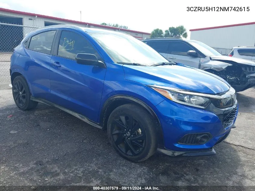 2022 Honda Hr-V 2Wd Sport VIN: 3CZRU5H12NM742615 Lot: 40307579