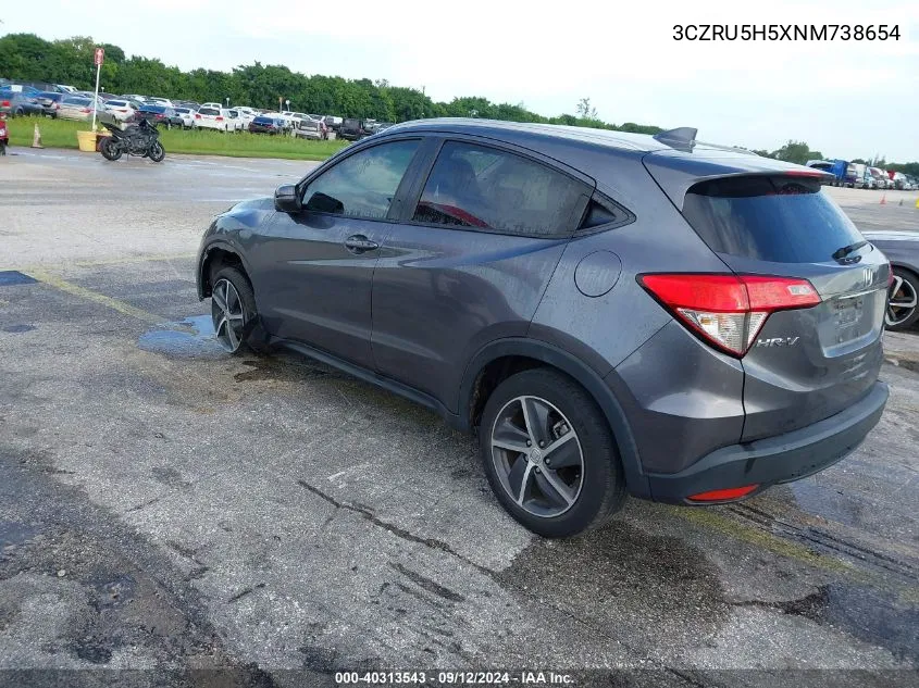 2022 Honda Hr-V 2Wd Ex VIN: 3CZRU5H5XNM738654 Lot: 40313543