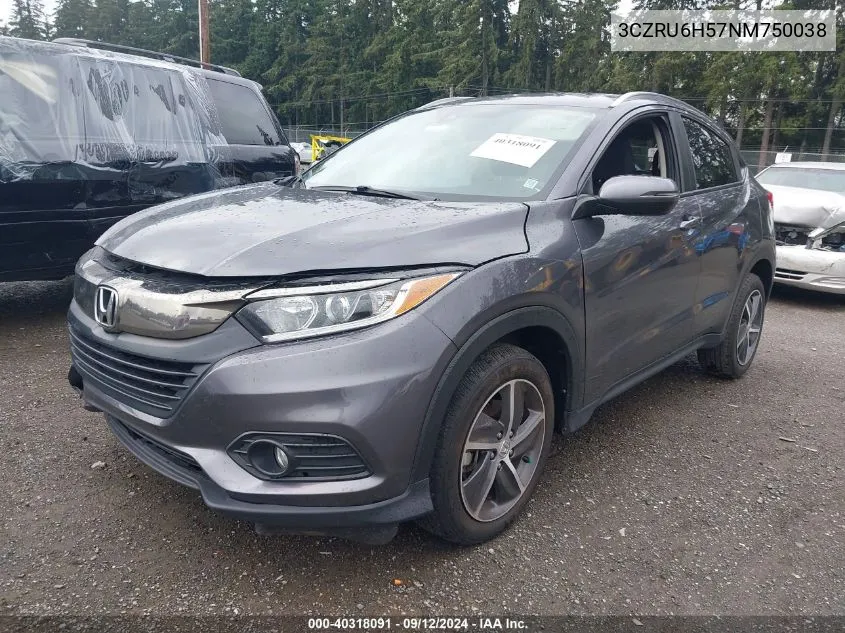 2022 Honda Hr-V Ex VIN: 3CZRU6H57NM750038 Lot: 40318091