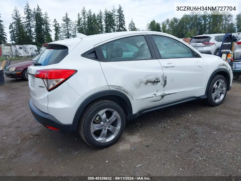 3CZRU6H34NM727704 2022 Honda Hr-V Awd Lx