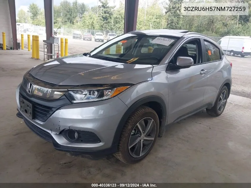 2022 Honda Hr-V Awd Ex VIN: 3CZRU6H57NM727259 Lot: 40336123