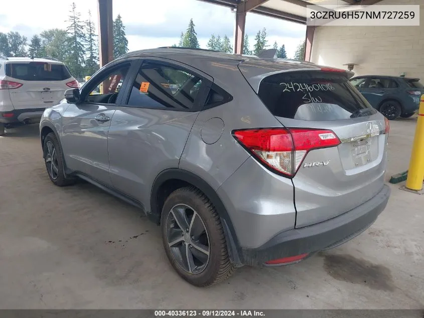 2022 Honda Hr-V Awd Ex VIN: 3CZRU6H57NM727259 Lot: 40336123