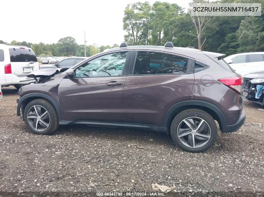 2022 Honda Hr-V Awd Ex VIN: 3CZRU6H55NM716437 Lot: 40343798