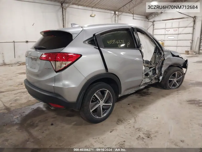 2022 Honda Hr-V Awd Ex-L VIN: 3CZRU6H70NM712684 Lot: 40356271