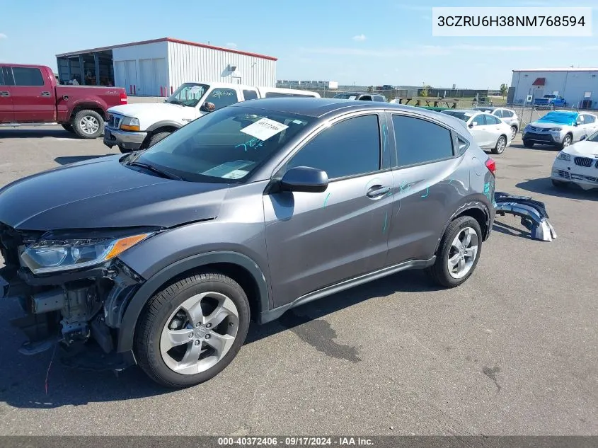 2022 Honda Hr-V Awd Lx VIN: 3CZRU6H38NM768594 Lot: 40372406