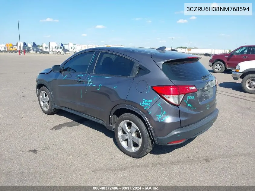 2022 Honda Hr-V Awd Lx VIN: 3CZRU6H38NM768594 Lot: 40372406