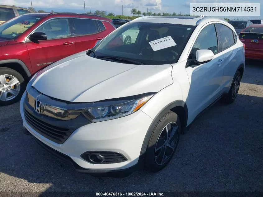 2022 Honda Hr-V 2Wd Ex VIN: 3CZRU5H56NM714531 Lot: 40476316