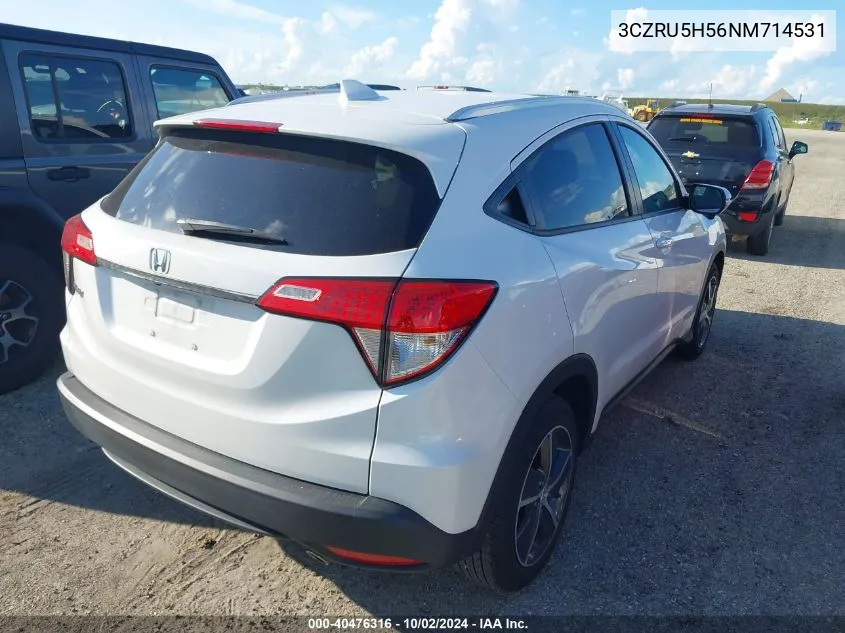 2022 Honda Hr-V 2Wd Ex VIN: 3CZRU5H56NM714531 Lot: 40476316