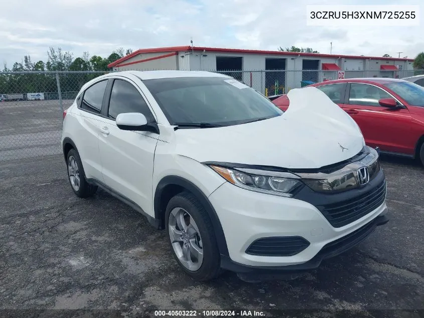 2022 Honda Hr-V Lx VIN: 3CZRU5H3XNM725255 Lot: 40503222