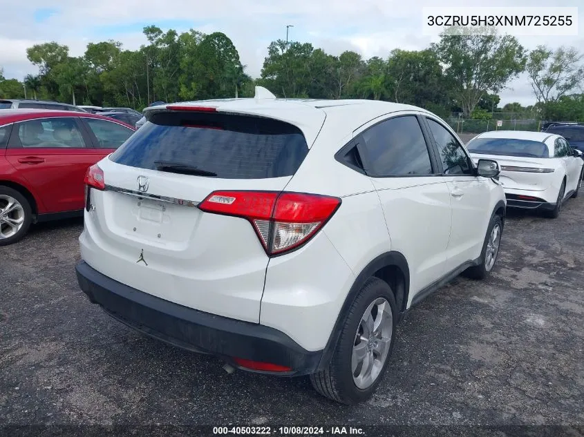 2022 Honda Hr-V Lx VIN: 3CZRU5H3XNM725255 Lot: 40503222