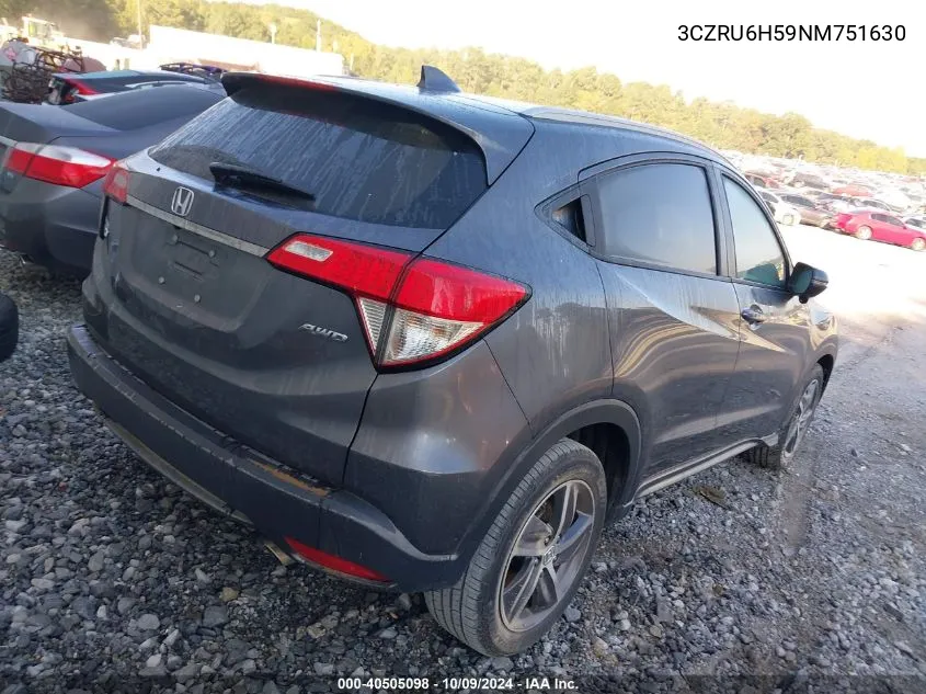 2022 Honda Hr-V Ex VIN: 3CZRU6H59NM751630 Lot: 40505098