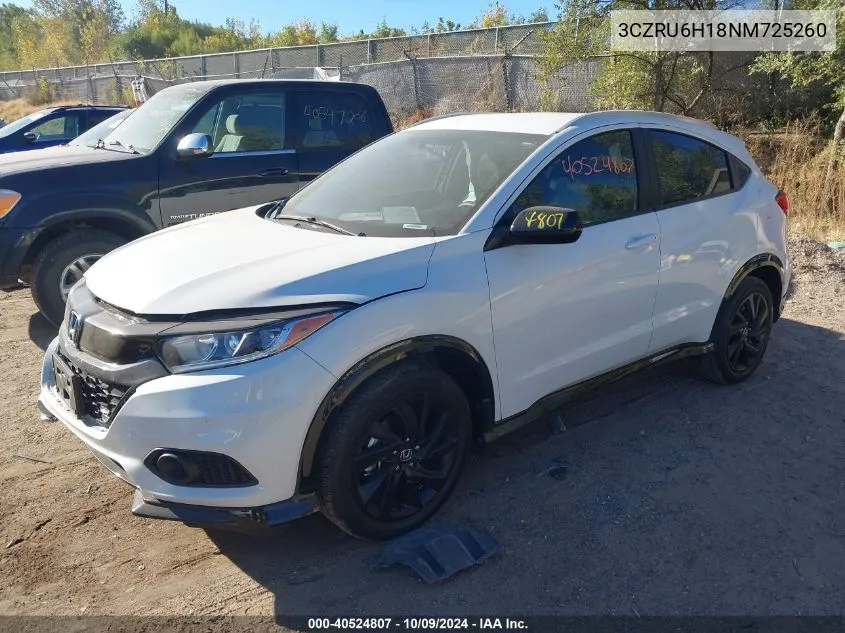 2022 Honda Hr-V Awd Sport VIN: 3CZRU6H18NM725260 Lot: 40524807