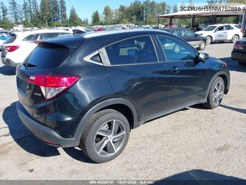 2022 Honda Hr-V Awd Ex VIN: 3CZRU6H55NM752886 Lot: 40526747