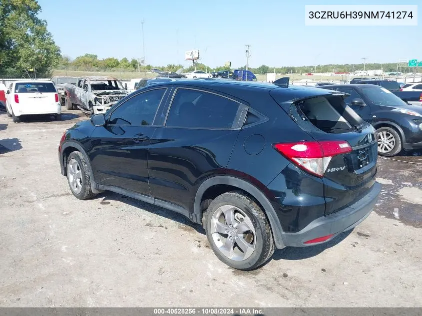 2022 Honda Hr-V Awd Lx VIN: 3CZRU6H39NM741274 Lot: 40528256