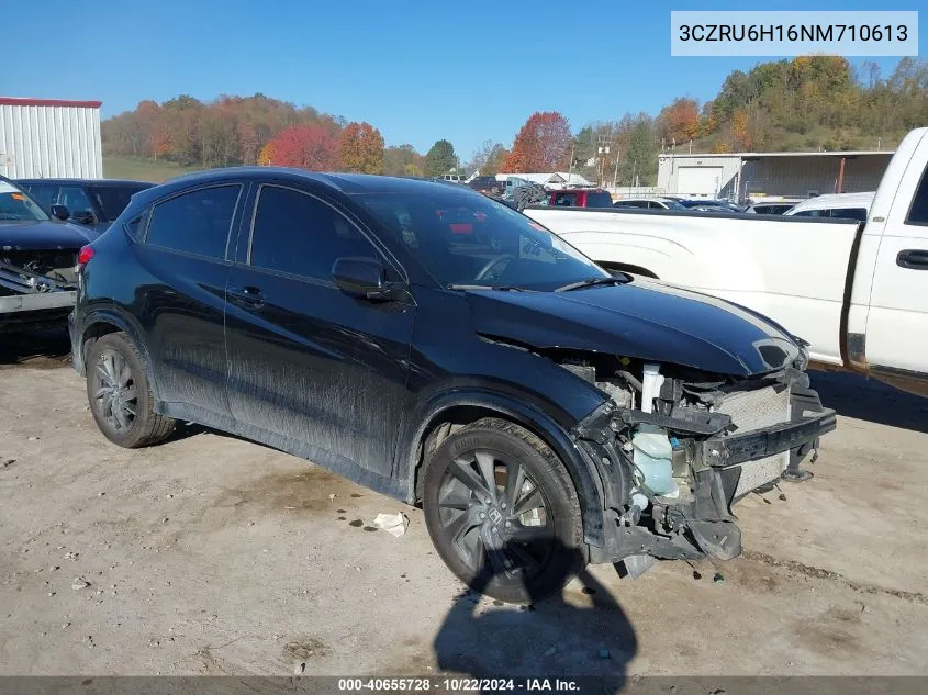 2022 Honda Hr-V Awd Sport VIN: 3CZRU6H16NM710613 Lot: 40655728