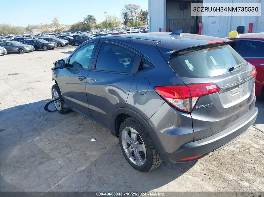 2022 Honda Hr-V Awd Lx VIN: 3CZRU6H34NM735530 Lot: 40655933