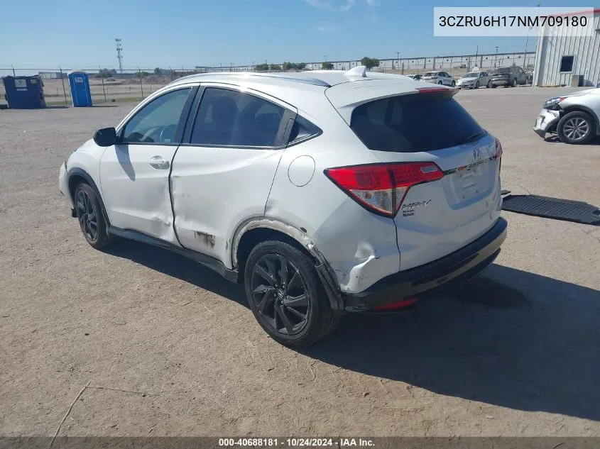 2022 Honda Hr-V Awd Sport VIN: 3CZRU6H17NM709180 Lot: 40688181